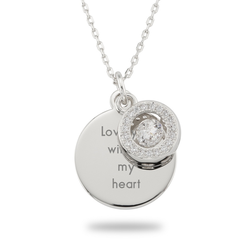 Image of Silver Dangling Stone Swing Necklace