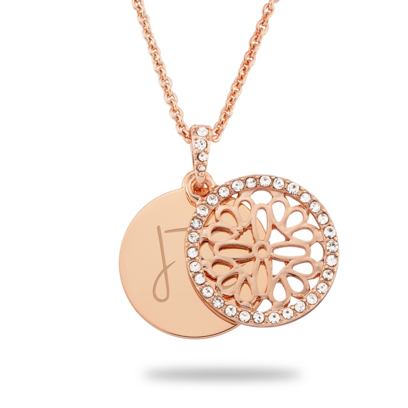 Image of Rose Gold Stained Glass Inspired Necklace