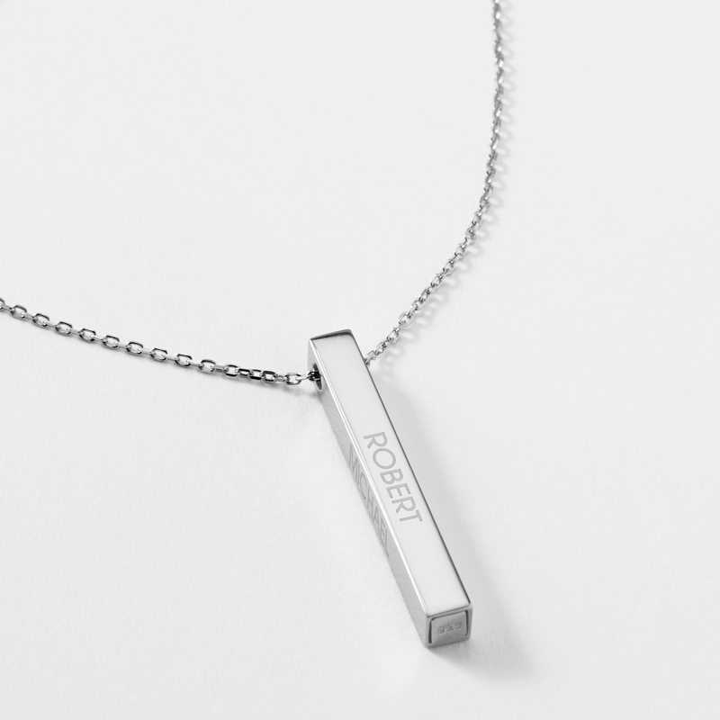 Sterling Silver Vertical Bar Necklace