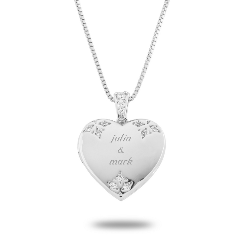 Image of Silver Tone Pave Heart Locket