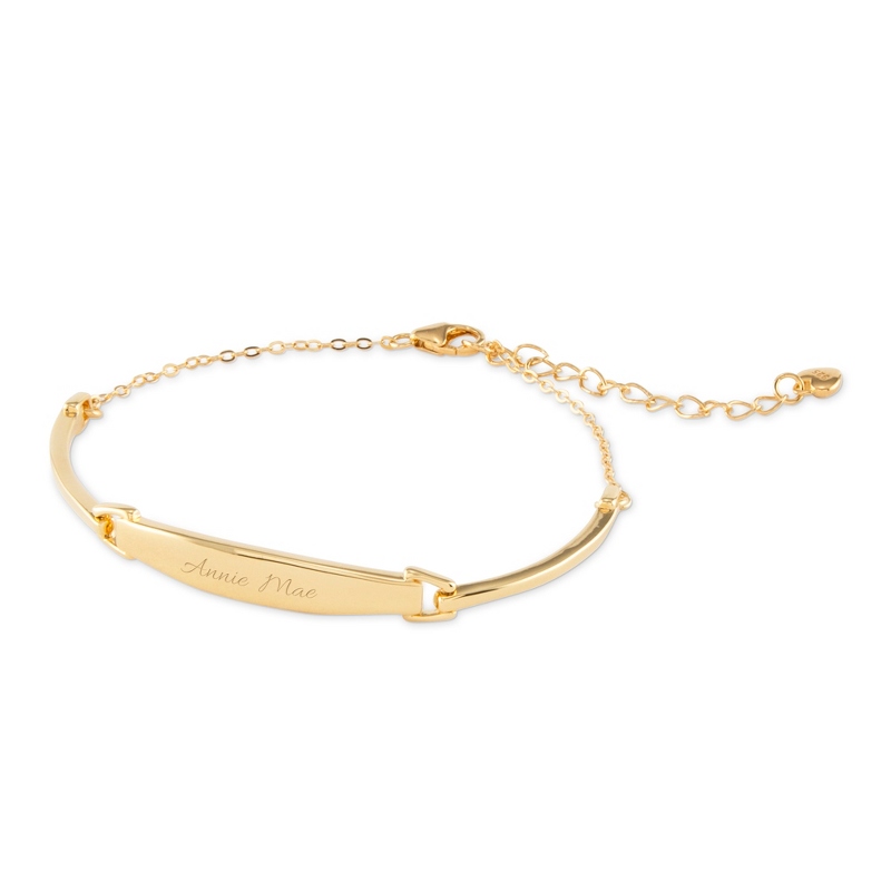 Image of Gold Sterling Silver 3 Link Bar Bracelet