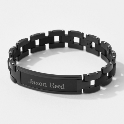 Black Matte Stainless Steel ID Bracelet