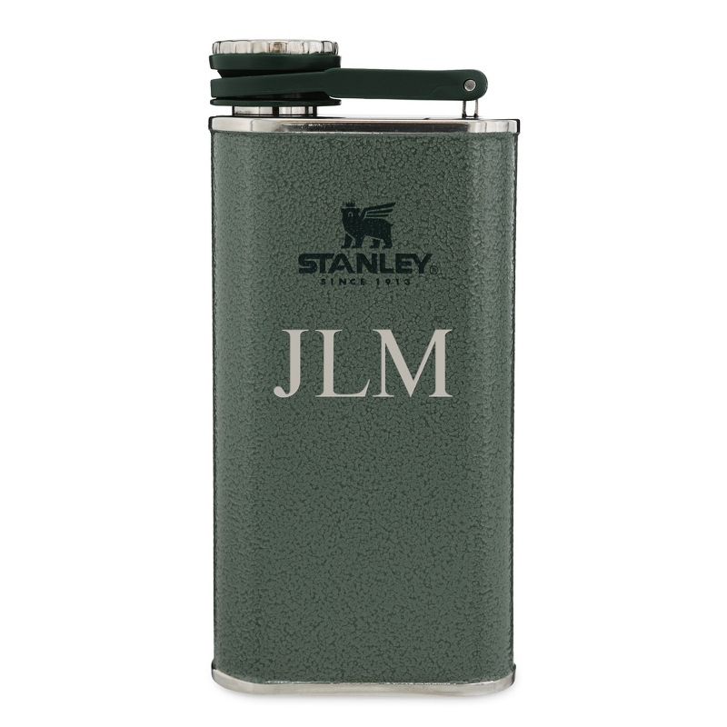 Image of Stanley 8 OZ Hammertone Green Classic Flask