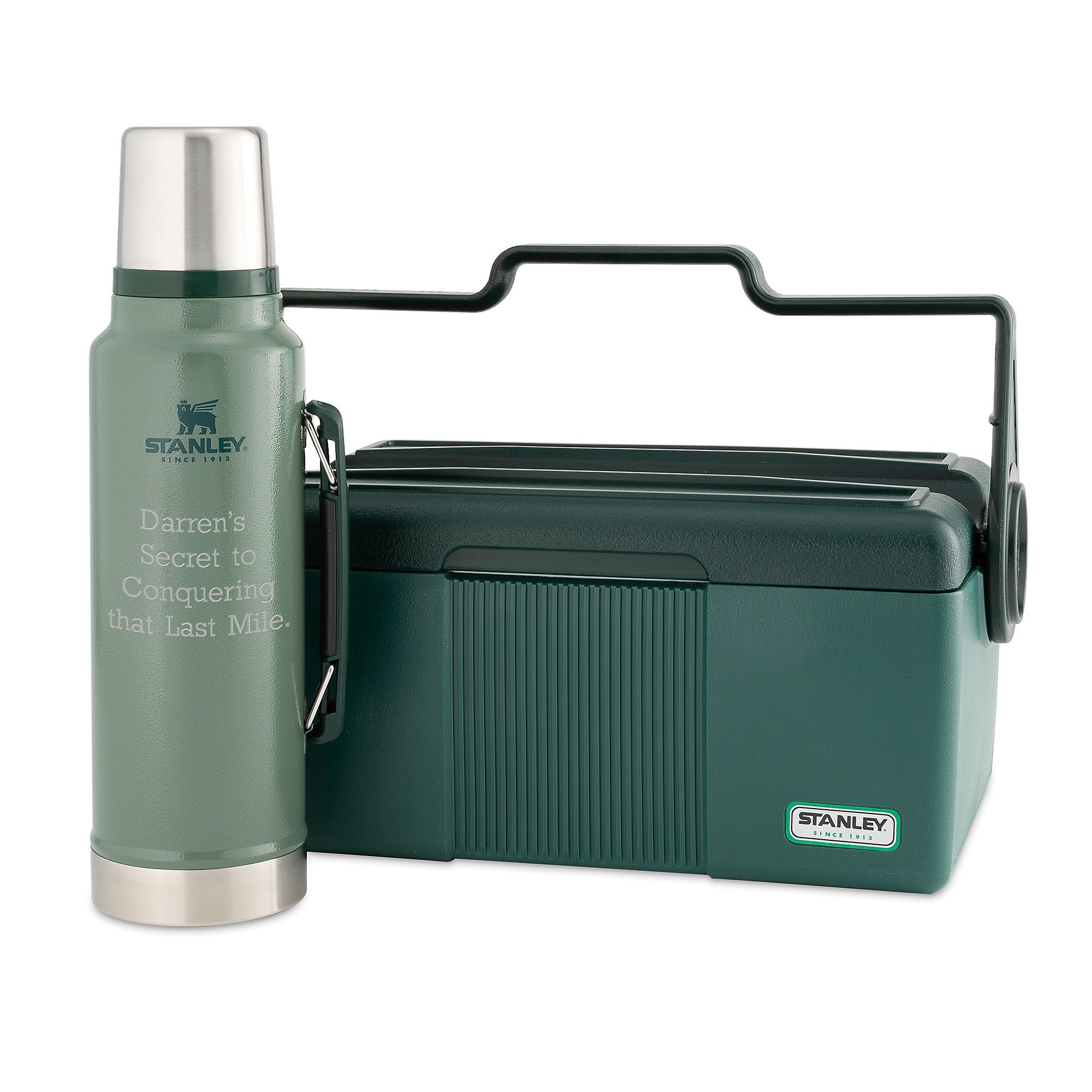 Green Stanley Gift Set with Heritage Cooler and Classic Vacuum Bottle