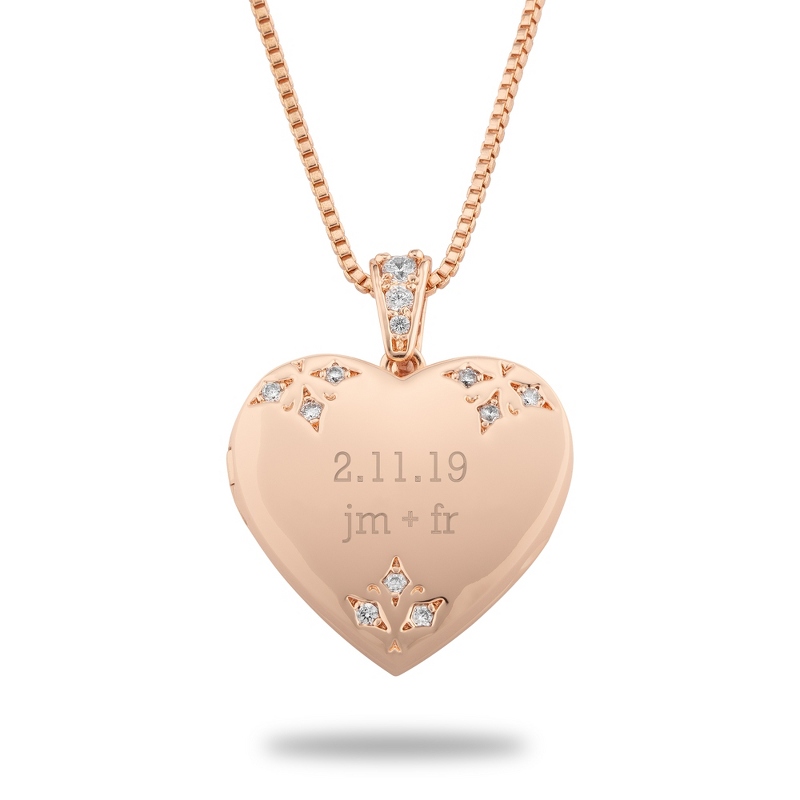 Image of Rose Gold Tone Pave Heart Locket