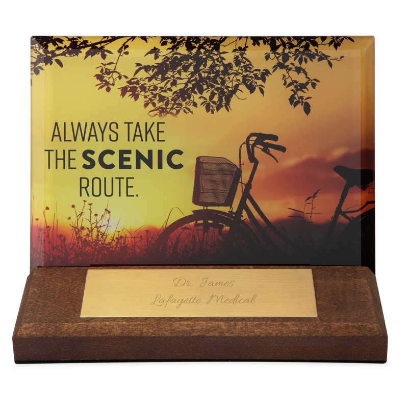 Image of Scenic Route Motivational Desk Plaque