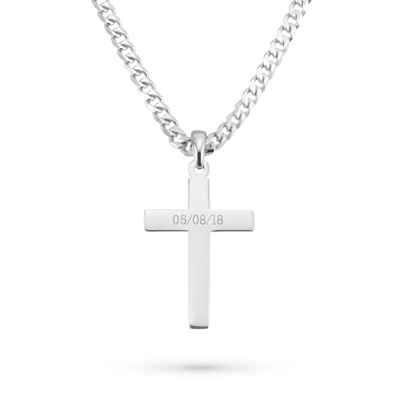 Image of Men's Sterling Silver Cross Necklace