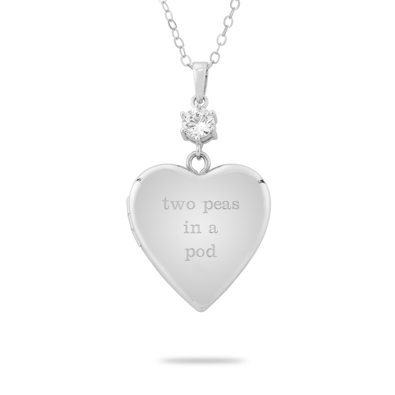 Image of Sterling Silver Bling Heart Locket Necklace