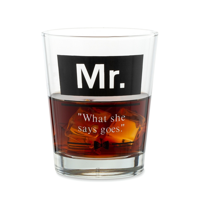 Mr Decal Double Old Fashioned Glass