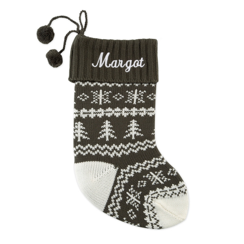 Image of Grey Fair Isle Stocking