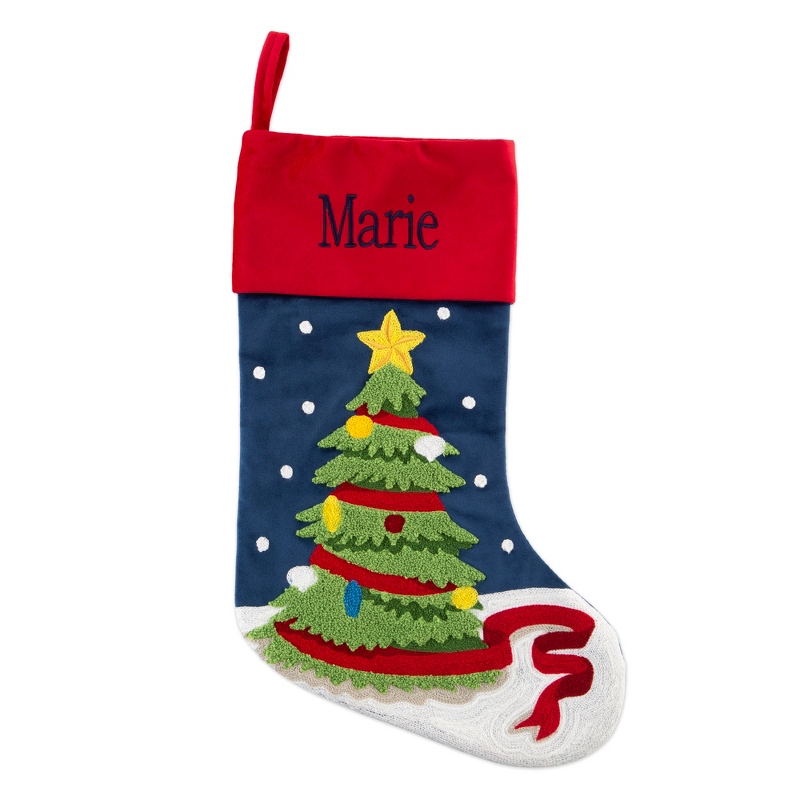 Image of Christmas Tree Crewel Stocking
