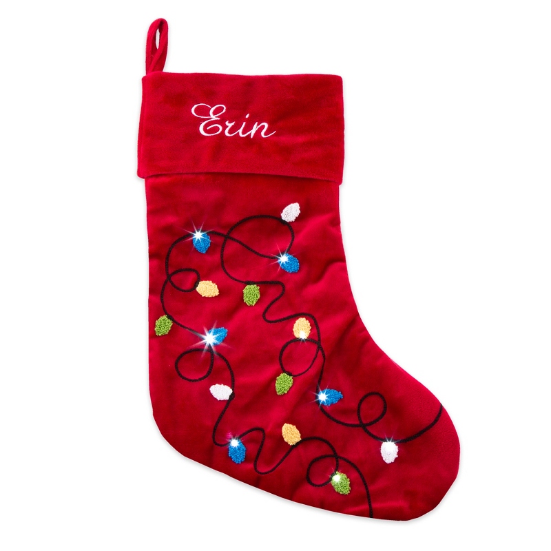 Image of Red LED Christmas Light Up Stocking