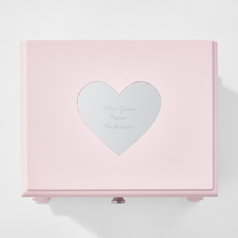 Image of Girls Footed Pink Musical Jewelry Box