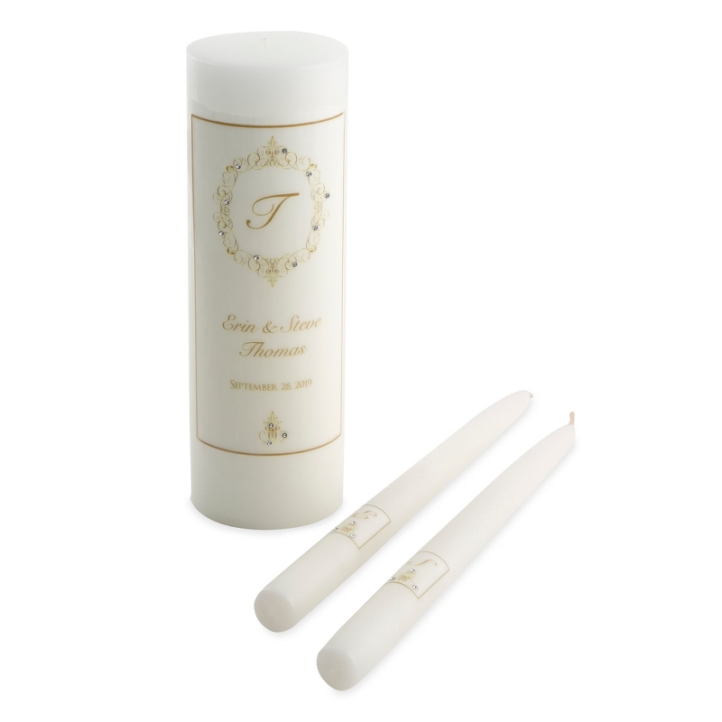 Image of Gold Frame Wedding Unity Candle Set
