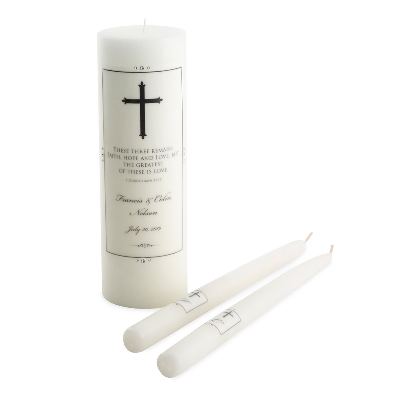 Image of Simple Cross Wedding Unity Set