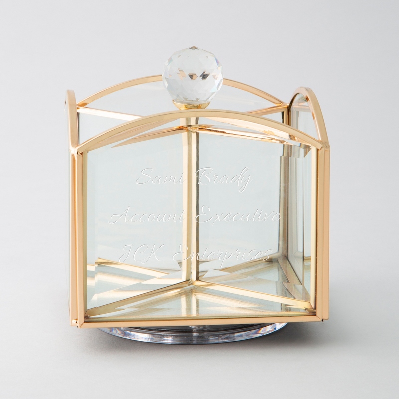 Image of Brass Spinning Personalized Desk Organizer