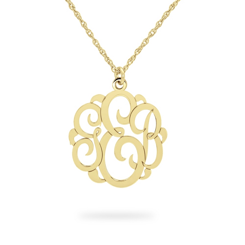 Image of Alison and Ivy 14K Gold Swirl Monogram Necklace