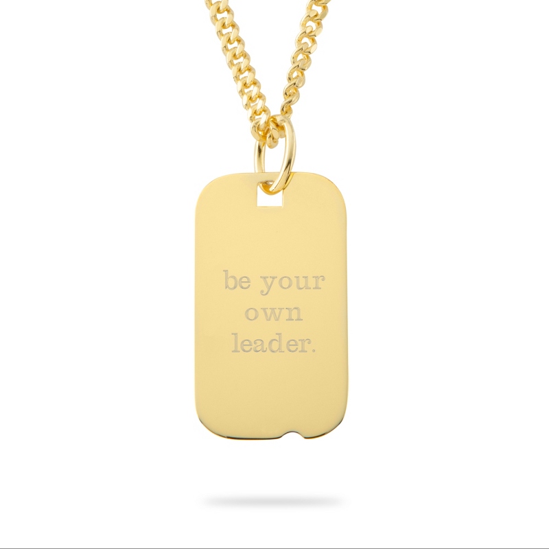 Image of 14K Gold Over Sterling Silver Mens Dog Tag