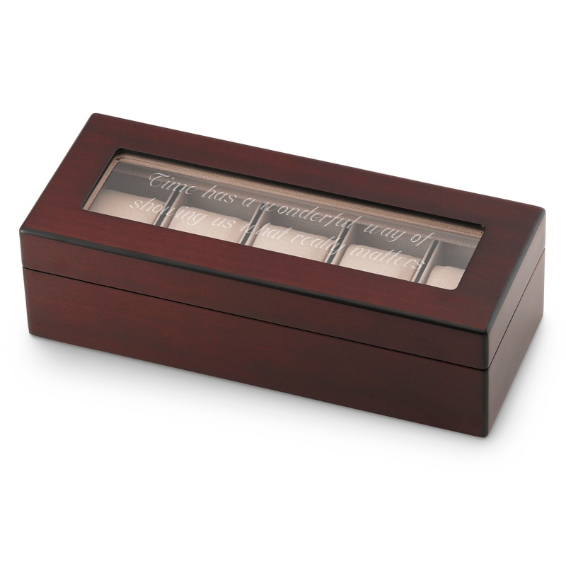 Image of Matte Brown Glass Top Watch Box