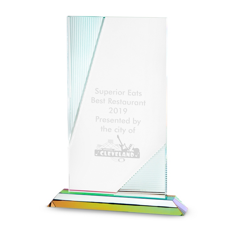 Image of Large 10 Inch Rectangle Rainbow Award