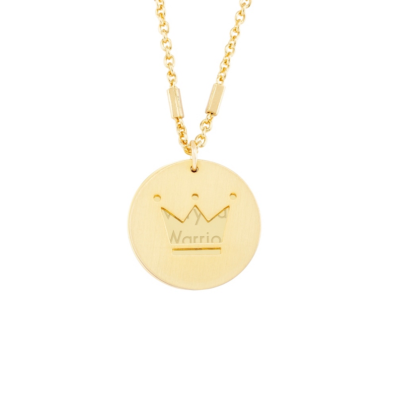 Image of Gold Tone Crown Pendant Necklace