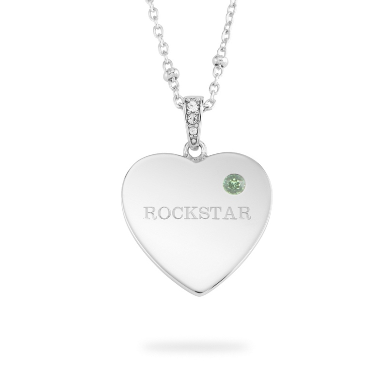 Image of Sterling Silver August Birthstone Heart Necklace