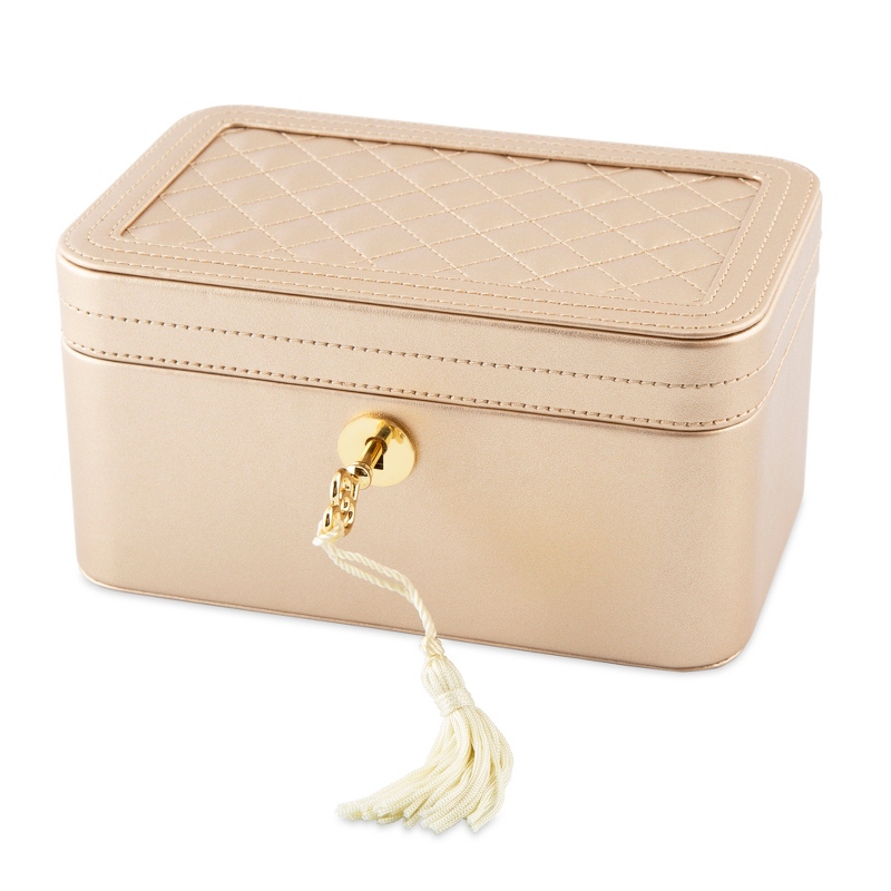 Image of Rose Gold Quilted Small Jewelry Box