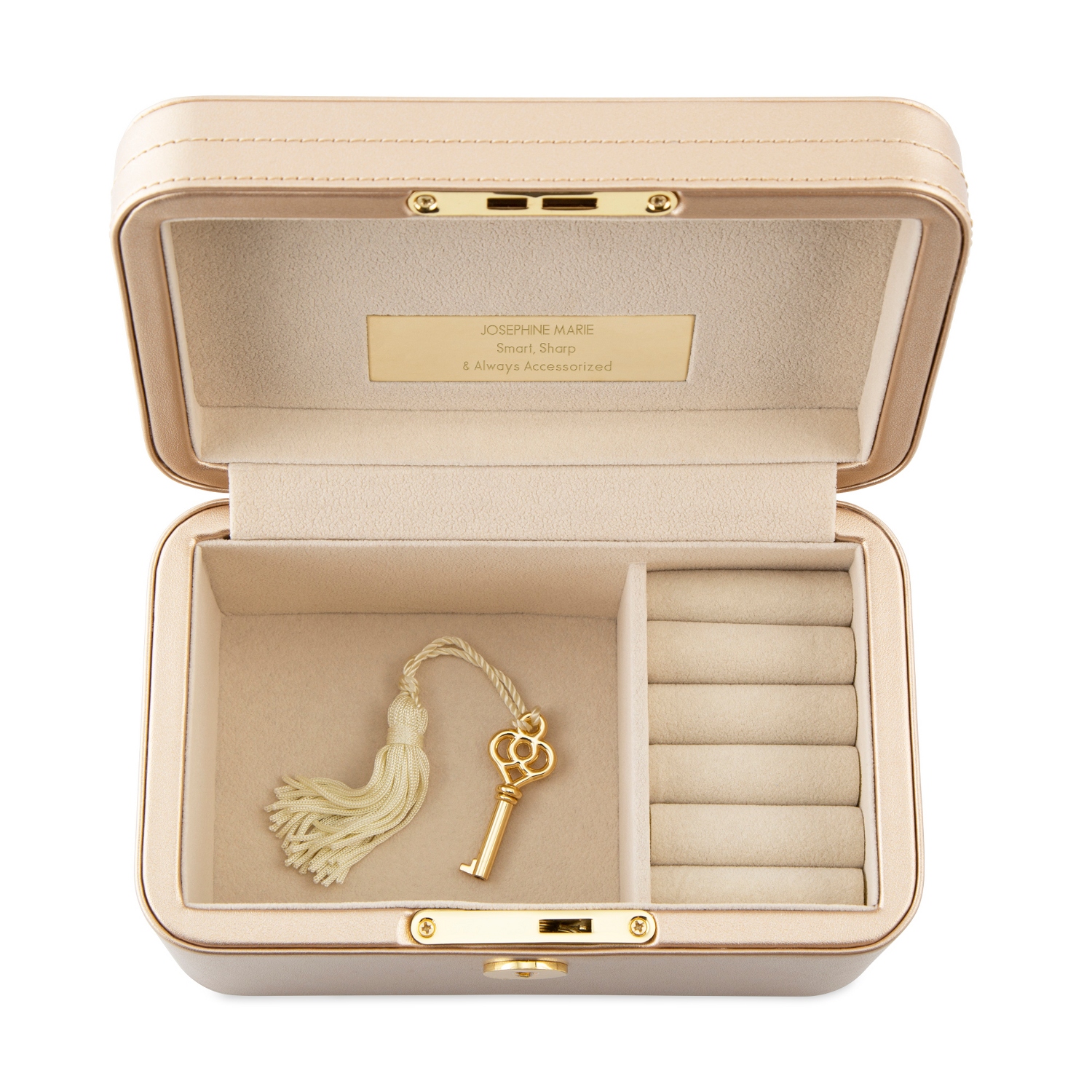 Rose Gold Quilted Small Jewelry Box