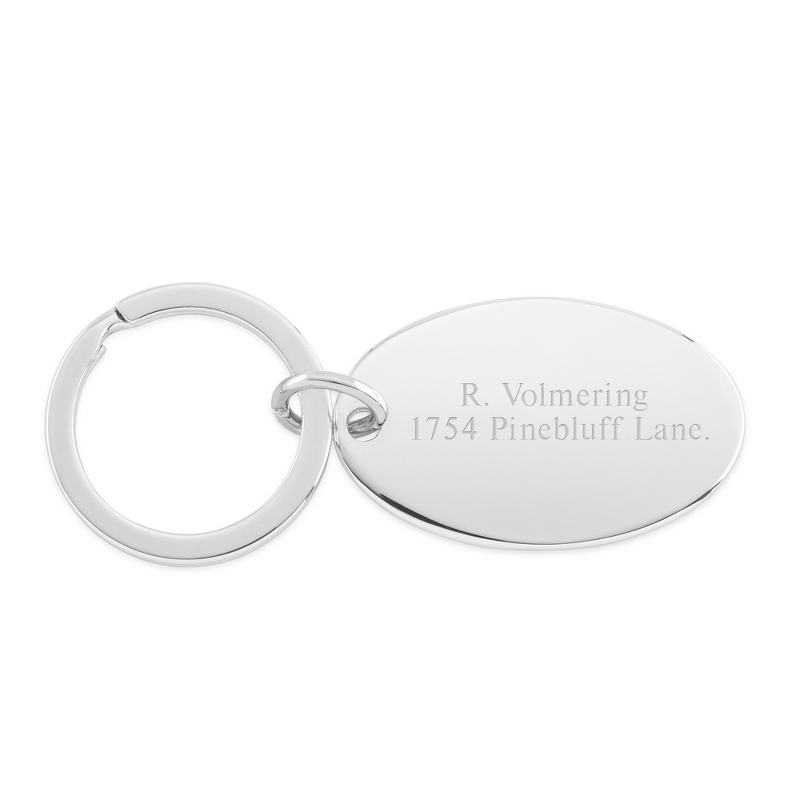 Image of Classic Nickel Oval Key Chain