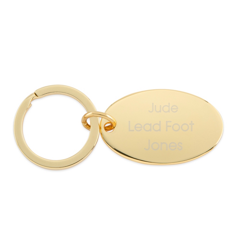 Image of Classic Gold Tone Oval Key Chain