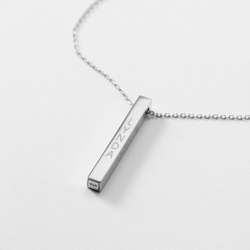 Sterling Silver Vertical Bar Necklace