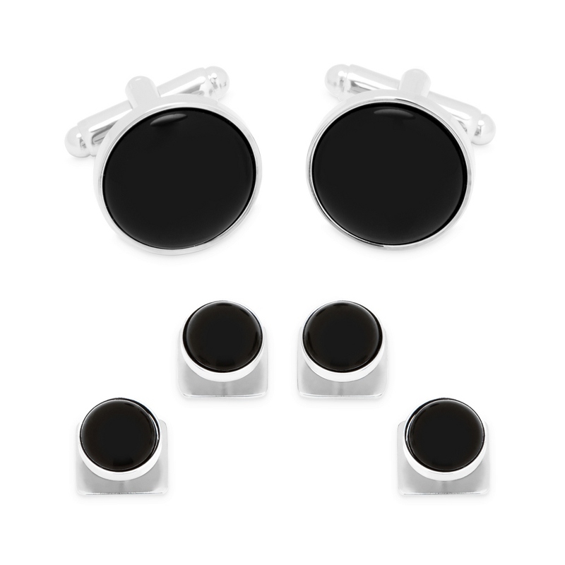 Image of Ox and Bull Trading Co Gold and Onyx Stud Set