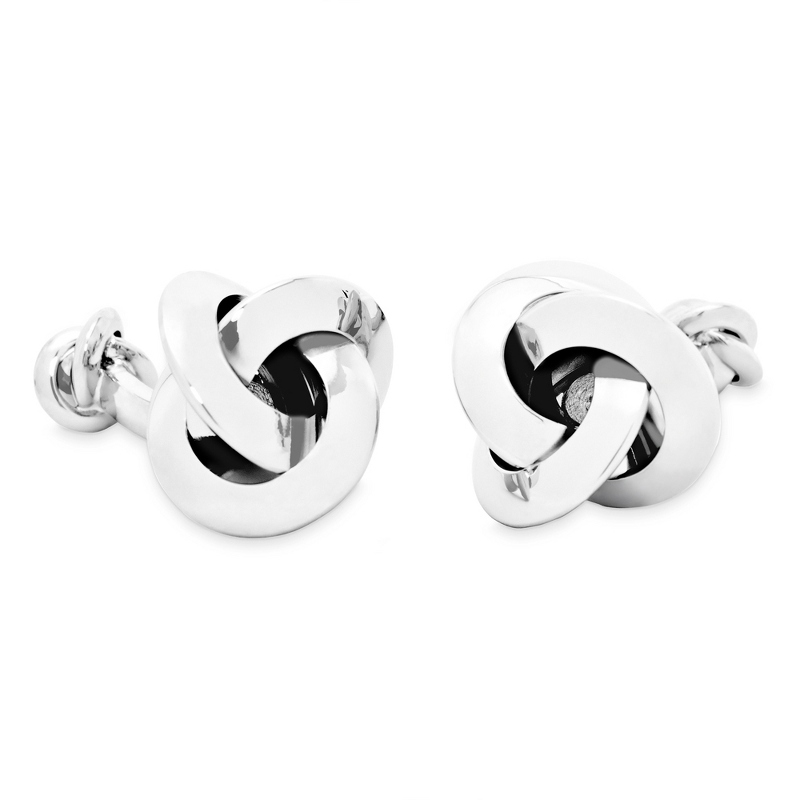 Image of Double Sided Silver Knot Cuff Links