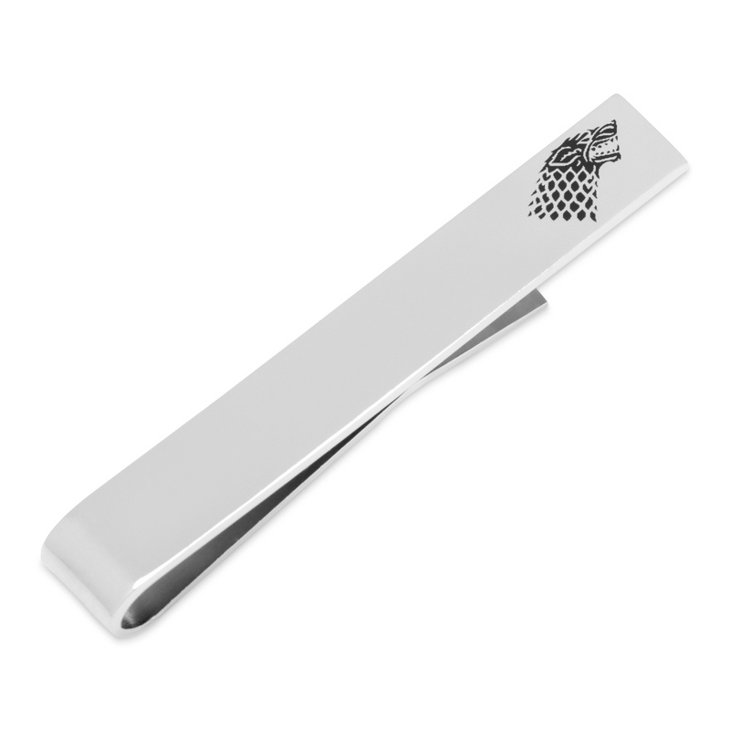 Image of Game of Thrones Stark Icon Silver Tie Bar