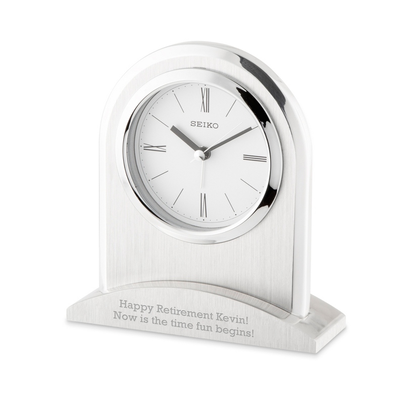 Image of Seiko Silver Tone Desk Clock