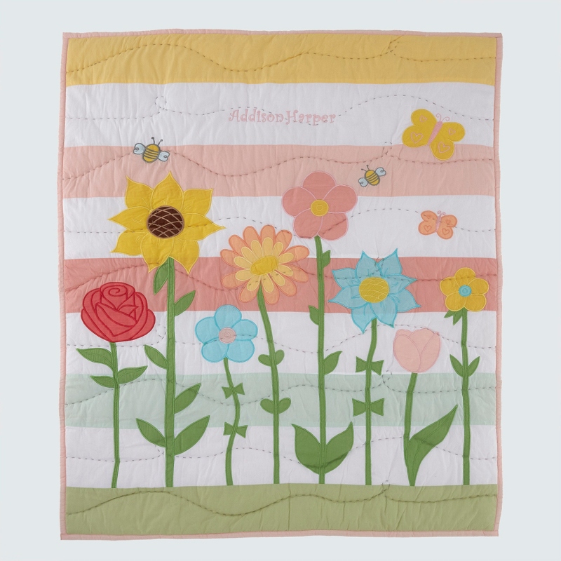Flower Garden Baby Embroidered Quilt