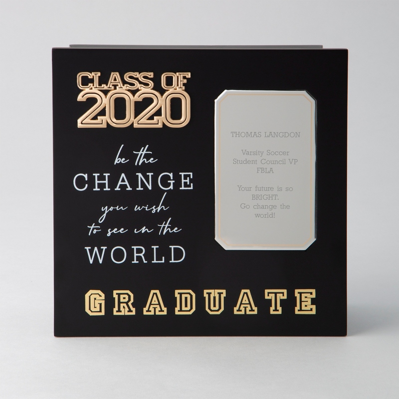 Image of Class of 2020 Graduation Cap Photo Keepsake Box