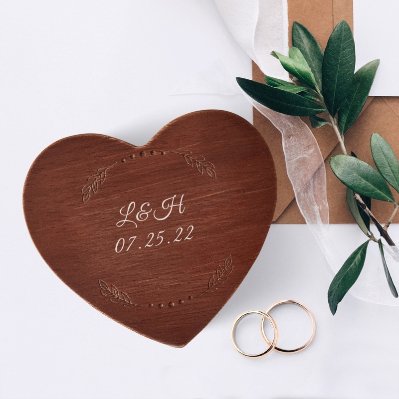 Image of Wedding Wood Personalized Ring Box