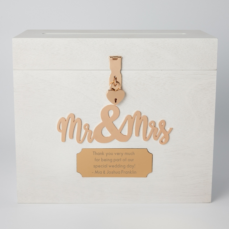 Image of White "Mr. & Mrs." Wedding Card Boxes