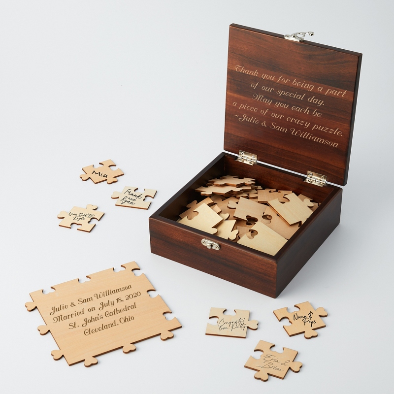 Image of Wedding Puzzle Guest Book with Gift Box