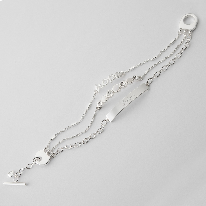 Image of 3 Strand Hope Beaded Bracelet