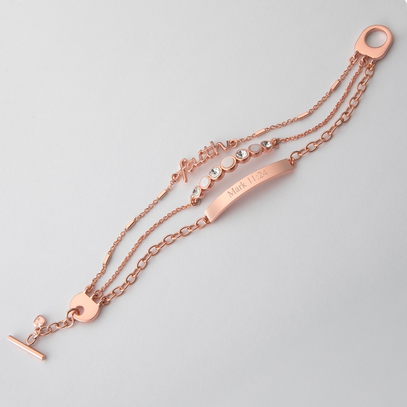 Image of 3 Strand Faith Beaded Bracelet