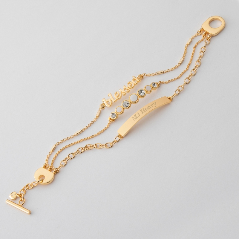 Image of 3 Strand Blessed Beaded Bracelet