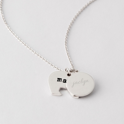 silver mama bear necklace
