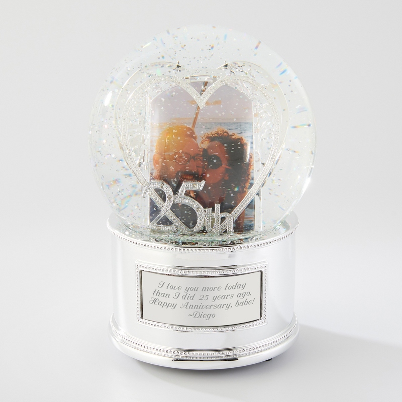 Image of 25th Anniversary Personalized Snow Globe