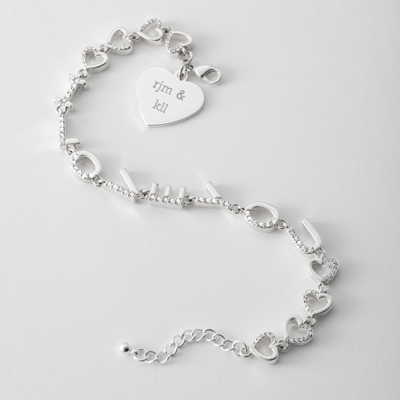 Image of I Love You Pave Link Bracelet