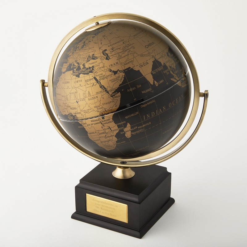 Image of Black and Gold Meridian Globe