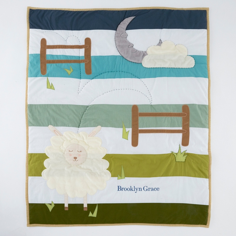 Image of Counting Sheep Baby Embroidered Quilt