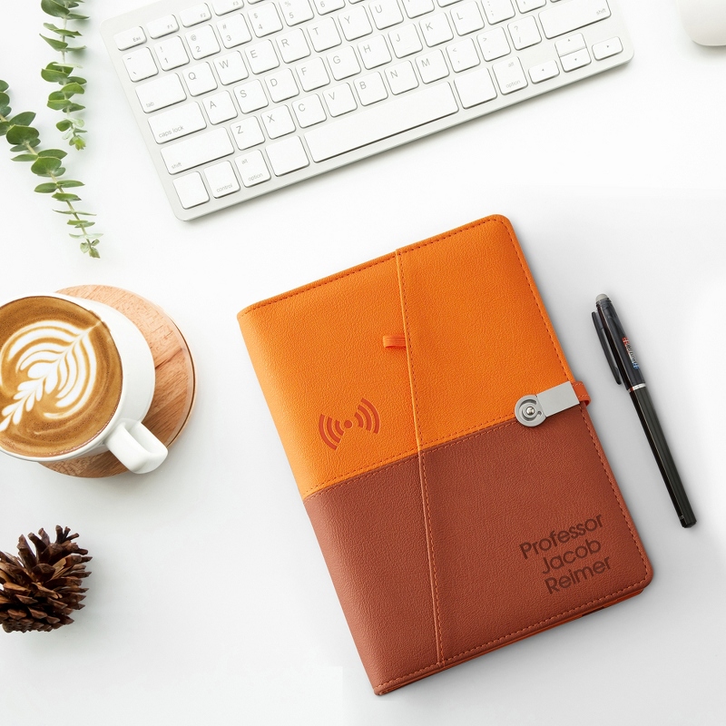 Image of Orange Power Bank Whiteboard Personalized Journal