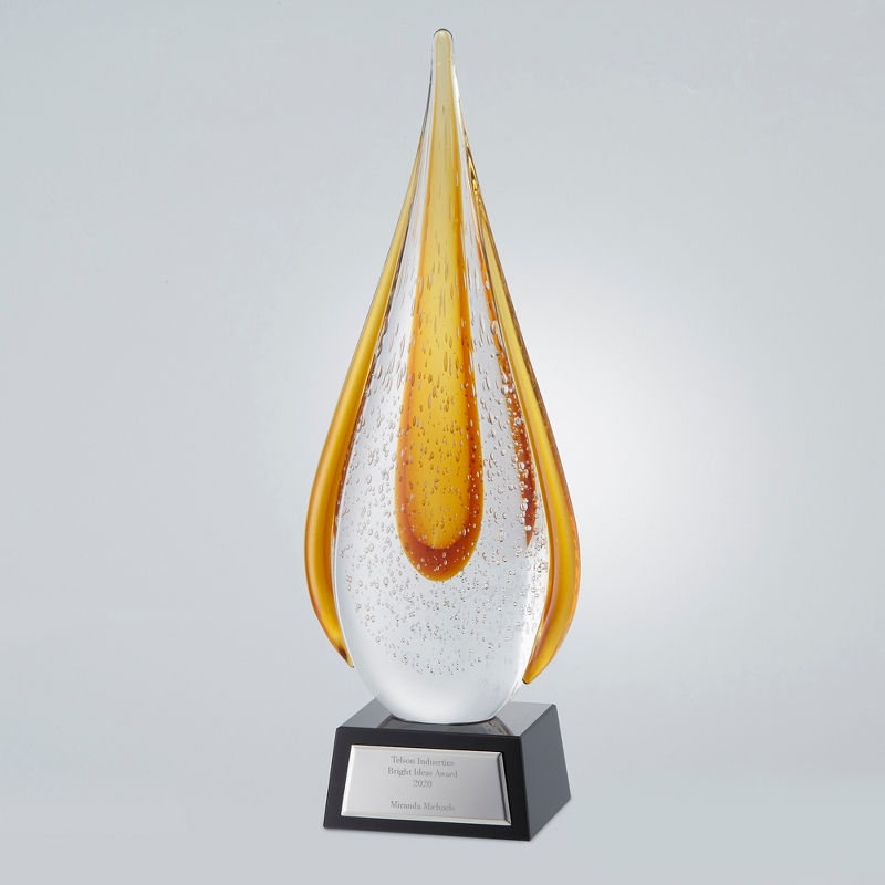 Image of Personalized Amber Tear Drop Award